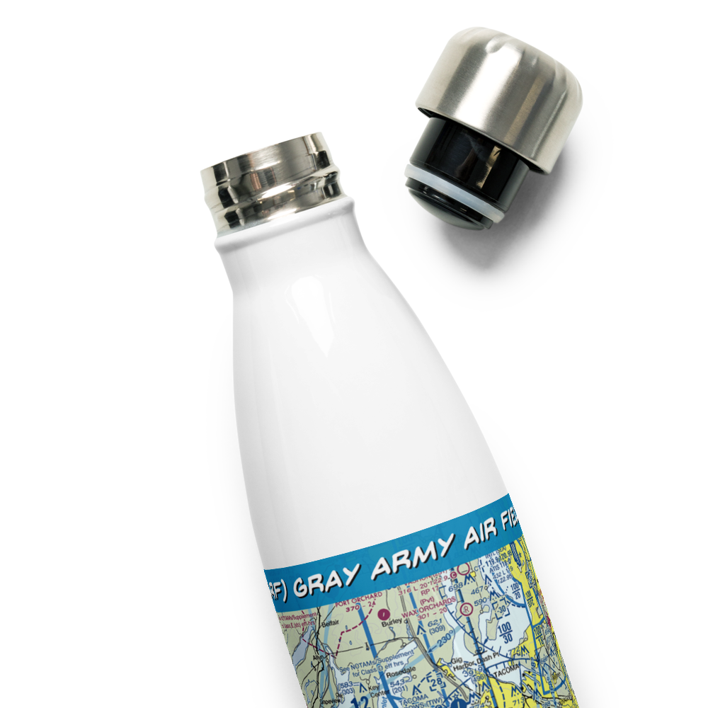 Gray Army Air Field (GRF) VFR Sectional Water Bottle 