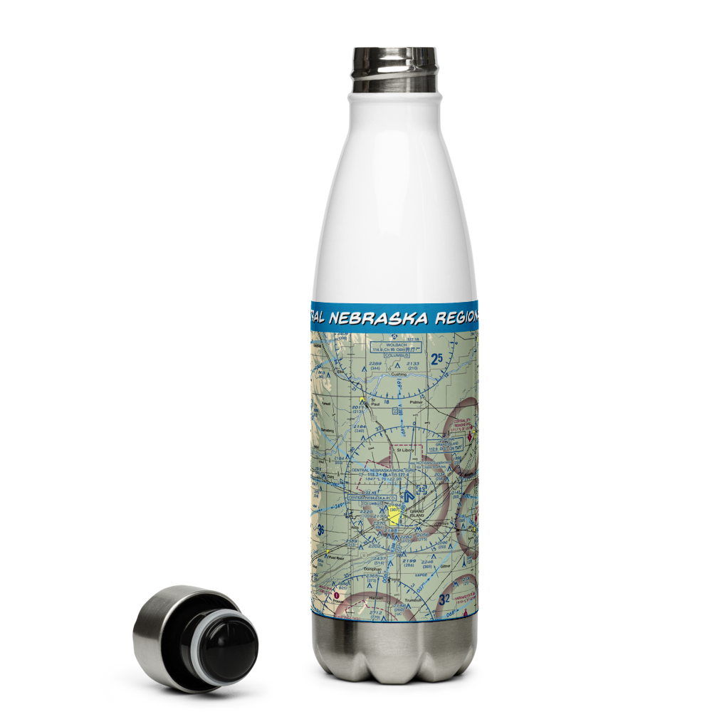 Central Nebraska Regional Airport (GRI) VFR Sectional Water Bottle 