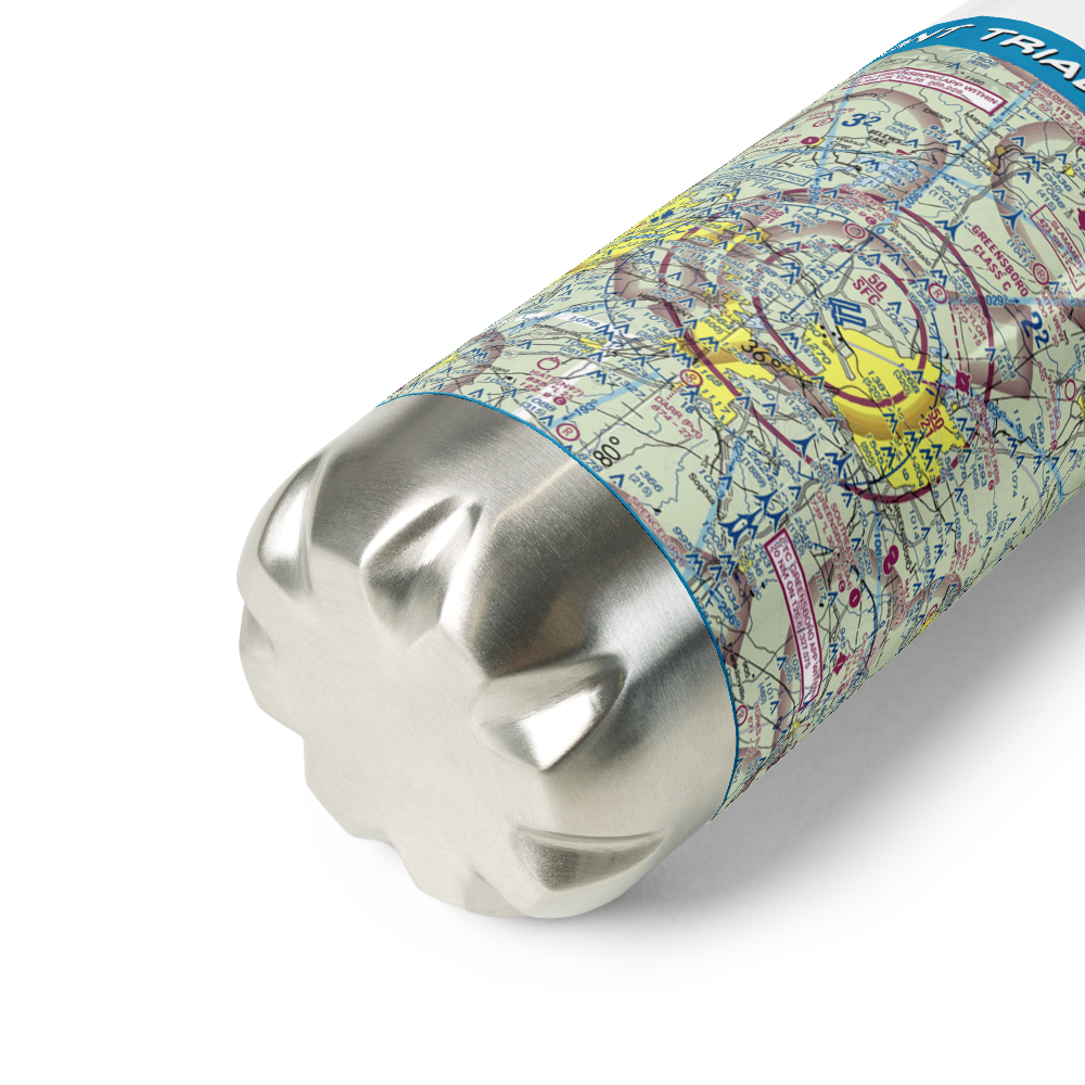Piedmont Triad International Airport (GSO) VFR Sectional Water Bottle 