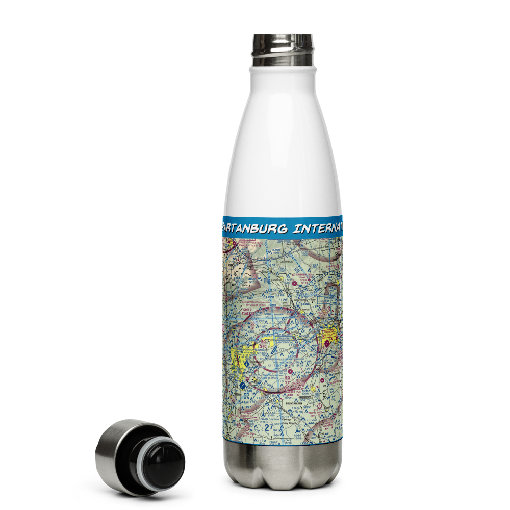 Greenville Spartanburg International Airport (GSP) VFR Sectional Water Bottle 