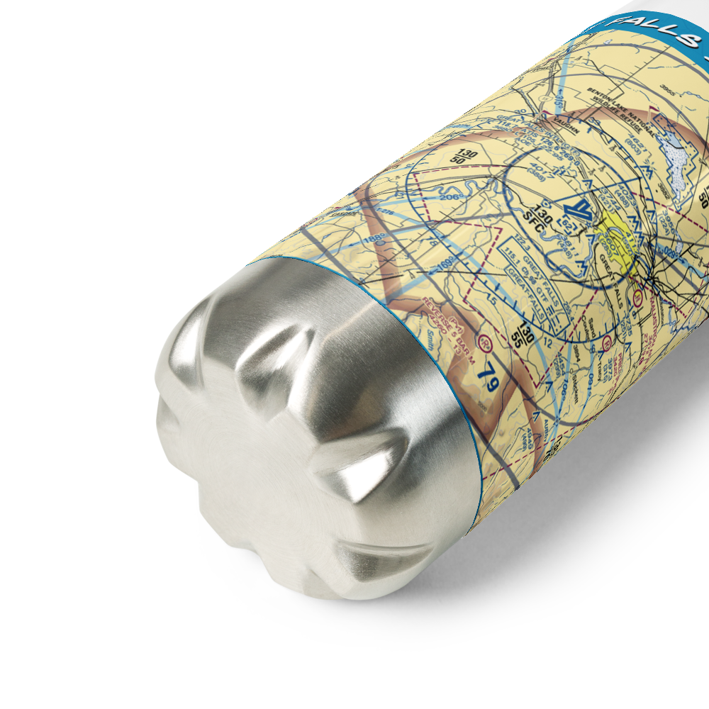 Great Falls International Airport (GTF) VFR Sectional Water Bottle 