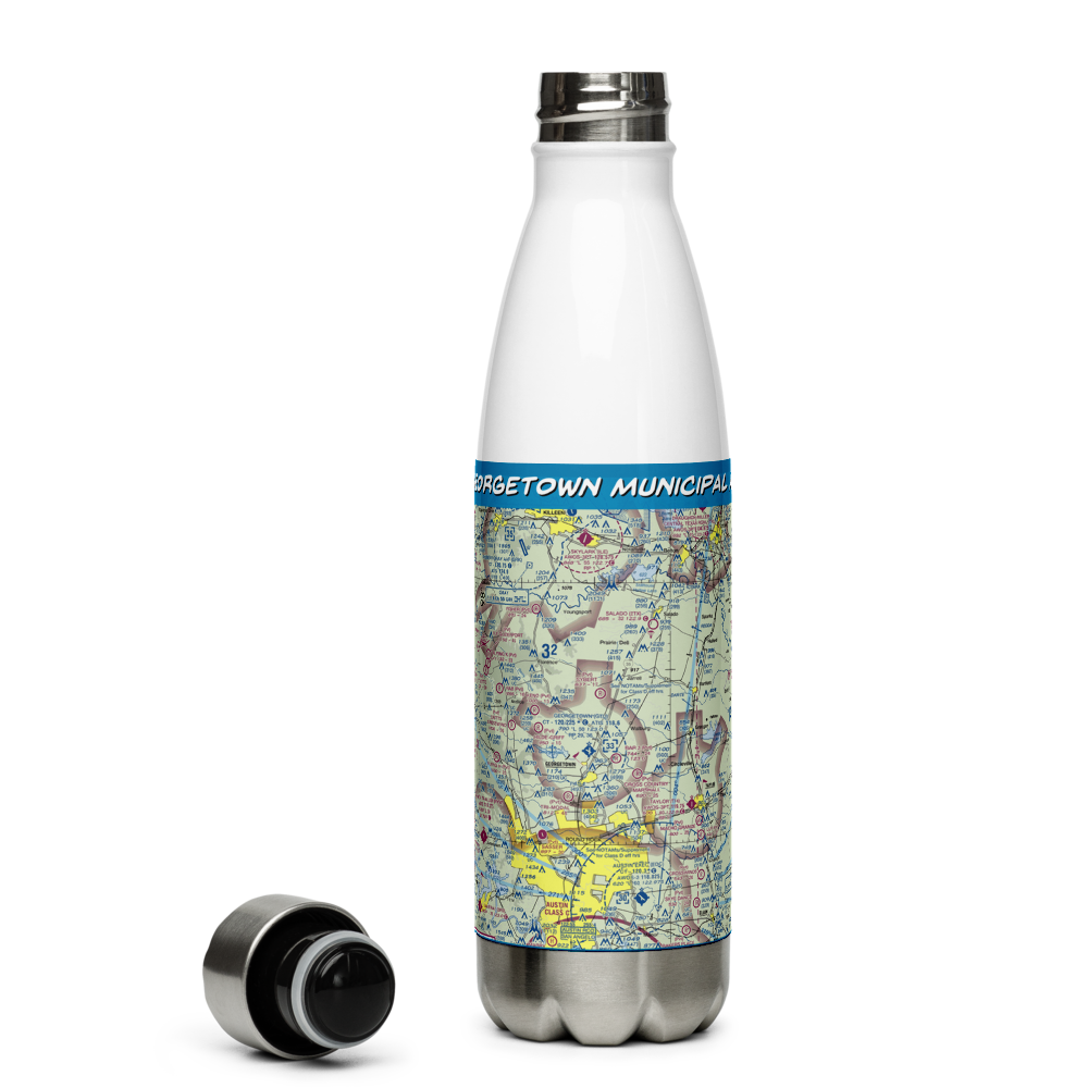 Georgetown Municipal Airport (GTU) VFR Sectional Water Bottle 