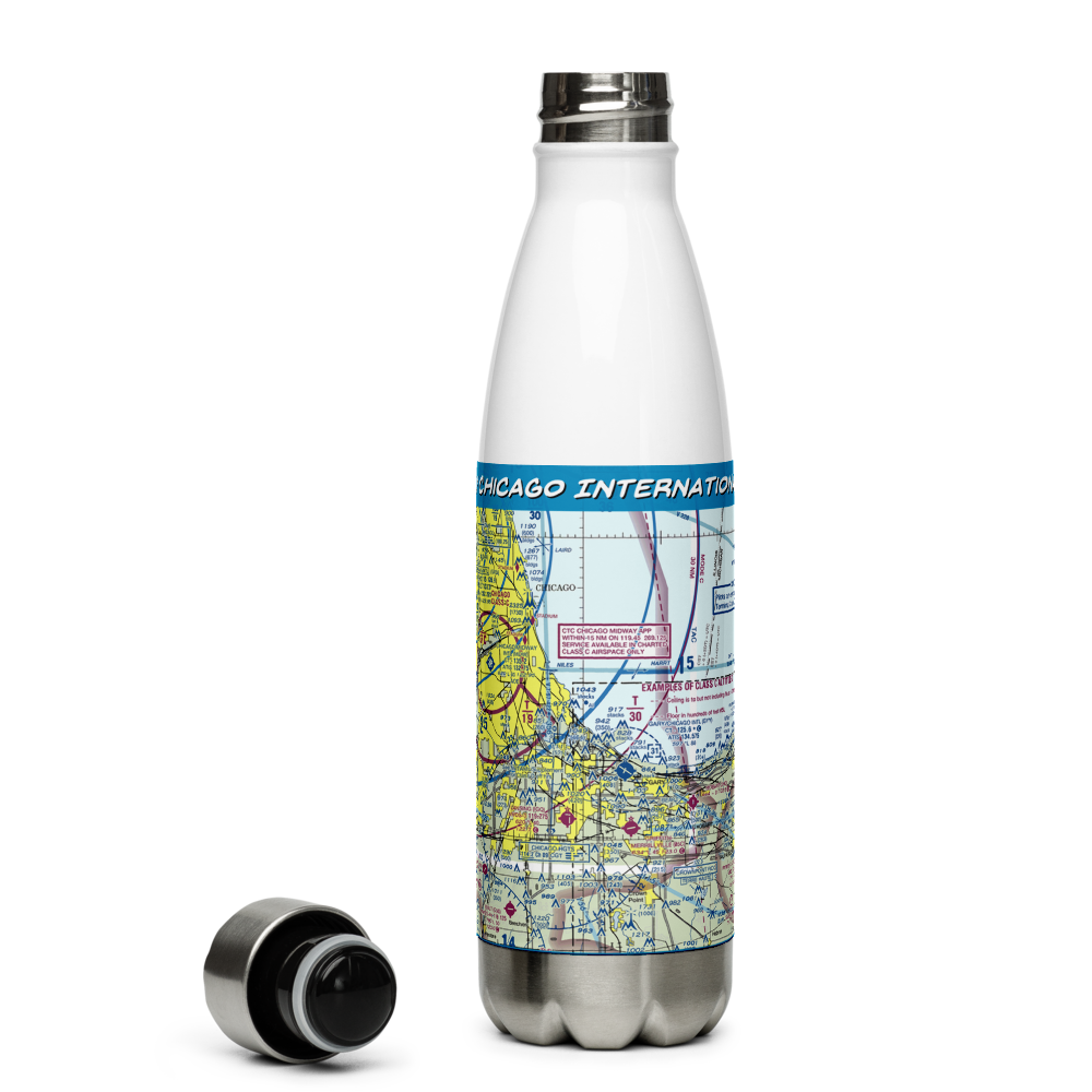 Gary Chicago International Airport (GYY) VFR Sectional Water Bottle 