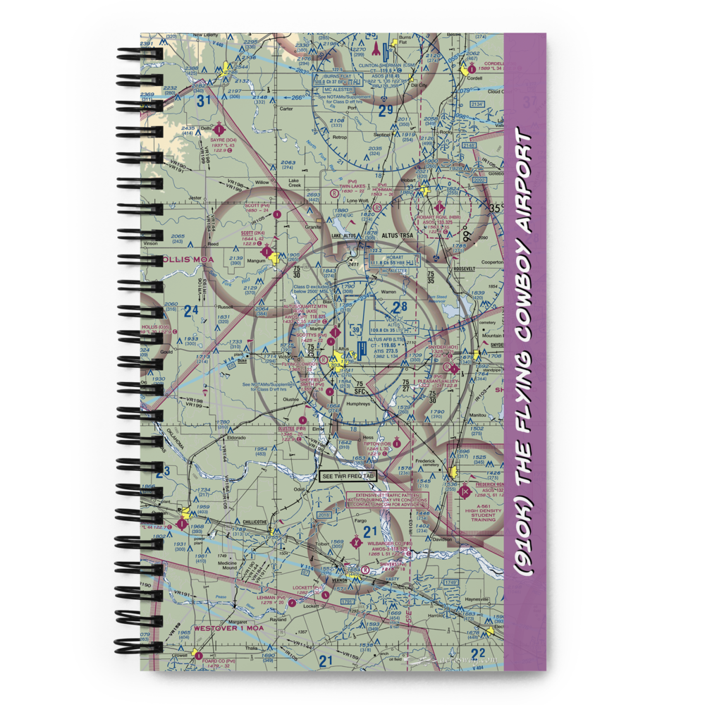 The Flying Cowboy Airport (91OK) VFR Sectional Notebook 