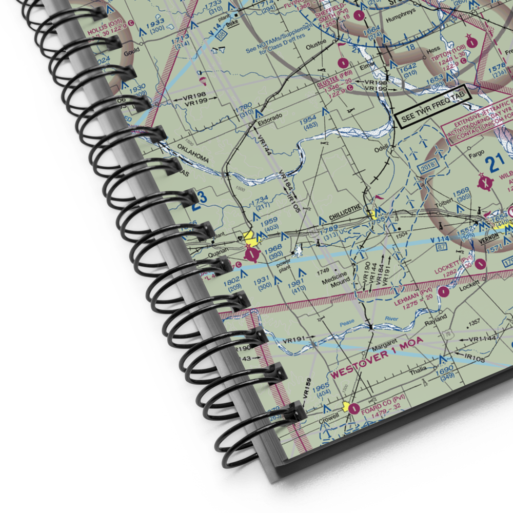 The Flying Cowboy Airport (91OK) VFR Sectional Notebook 