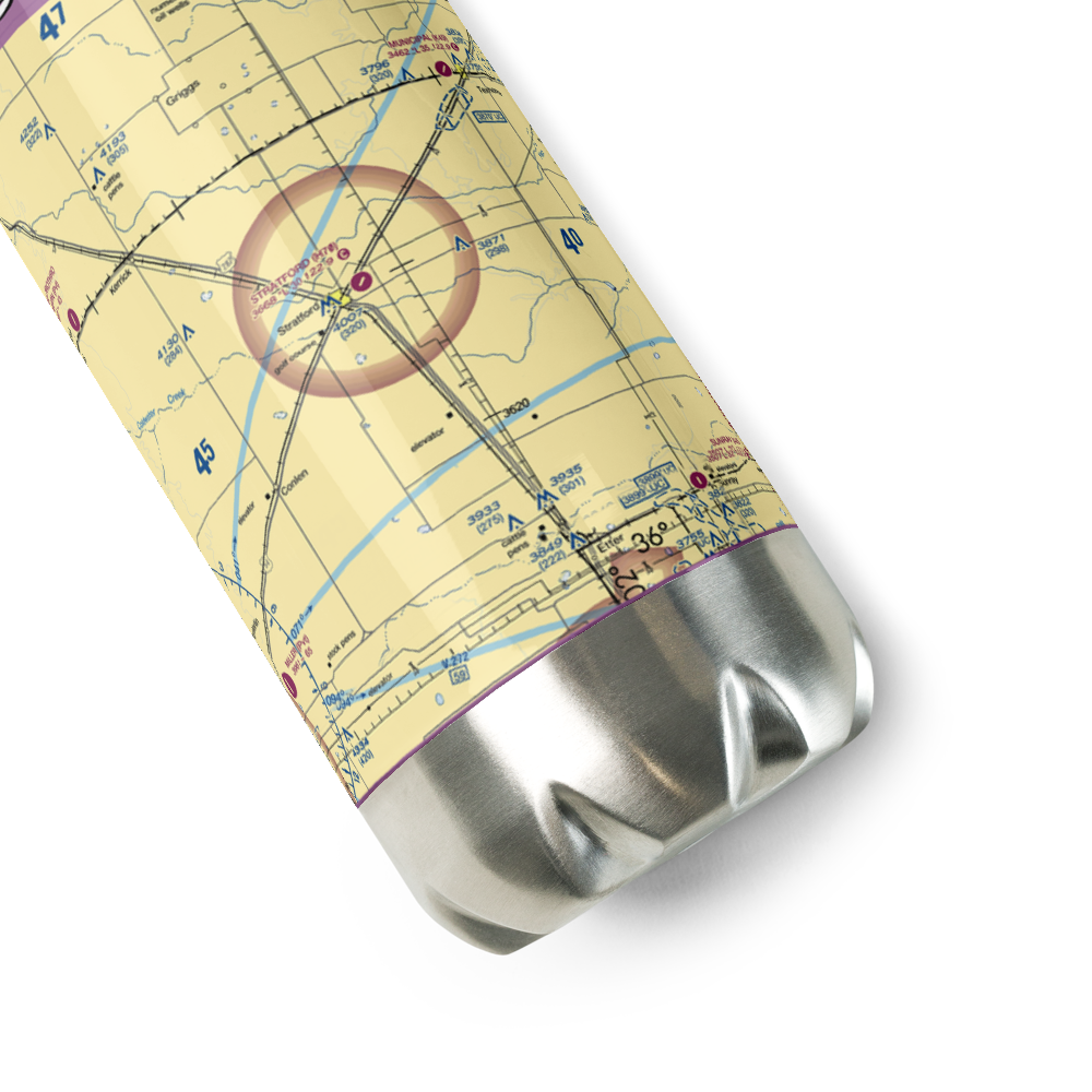 Stratford Field (H70) VFR Sectional Water Bottle 