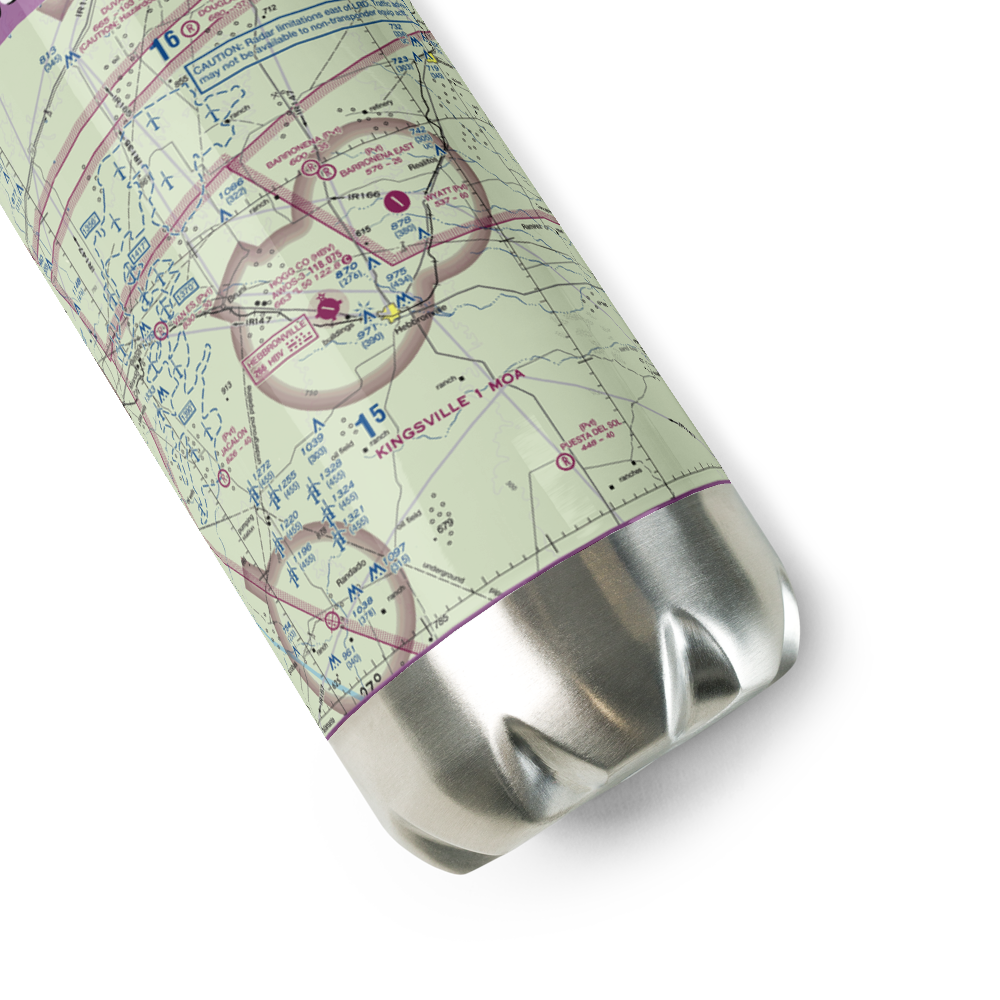 Jim Hogg County Airport (HBV) VFR Sectional Water Bottle 
