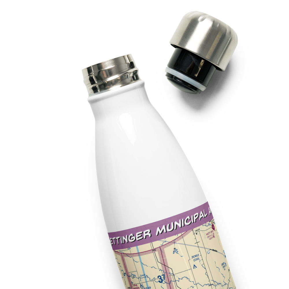 Hettinger Municipal Airport (HEI) VFR Sectional Water Bottle 