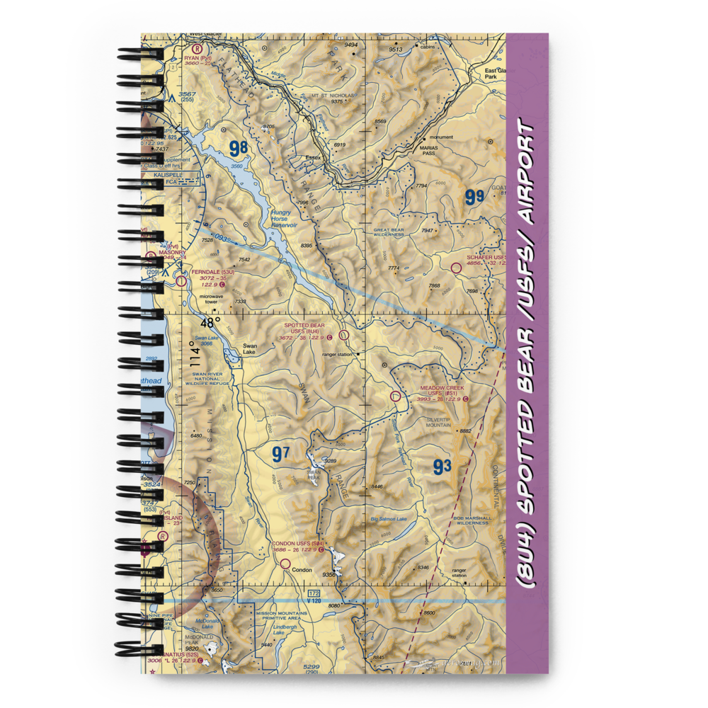 Spotted Bear /Usfs/ Airport (8U4) VFR Sectional Notebook 