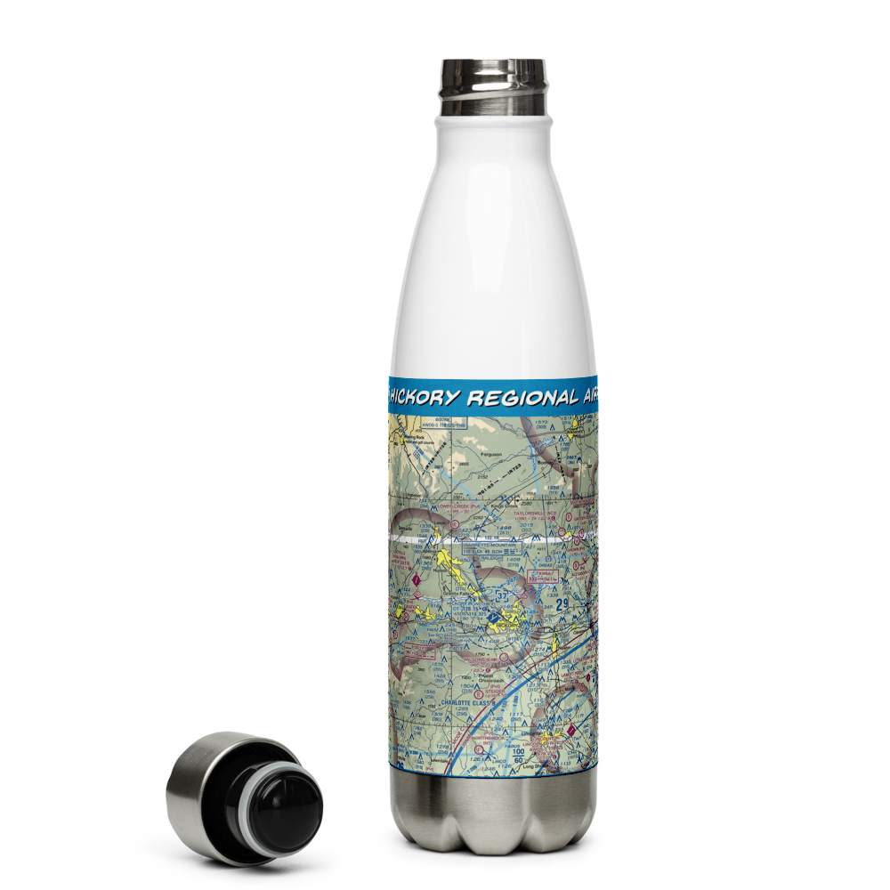 Hickory Regional Airport (HKY) VFR Sectional Water Bottle 
