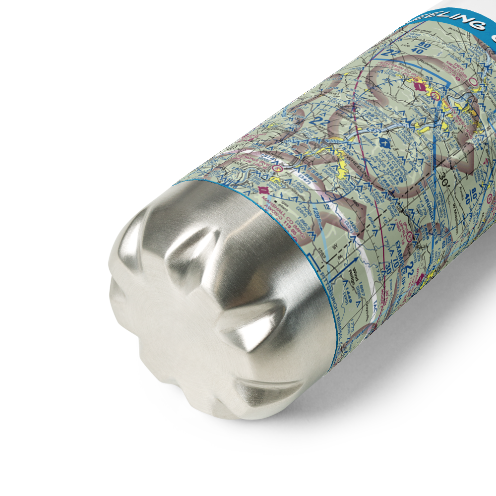 Wheeling Ohio County Airport (HLG) VFR Sectional Water Bottle 