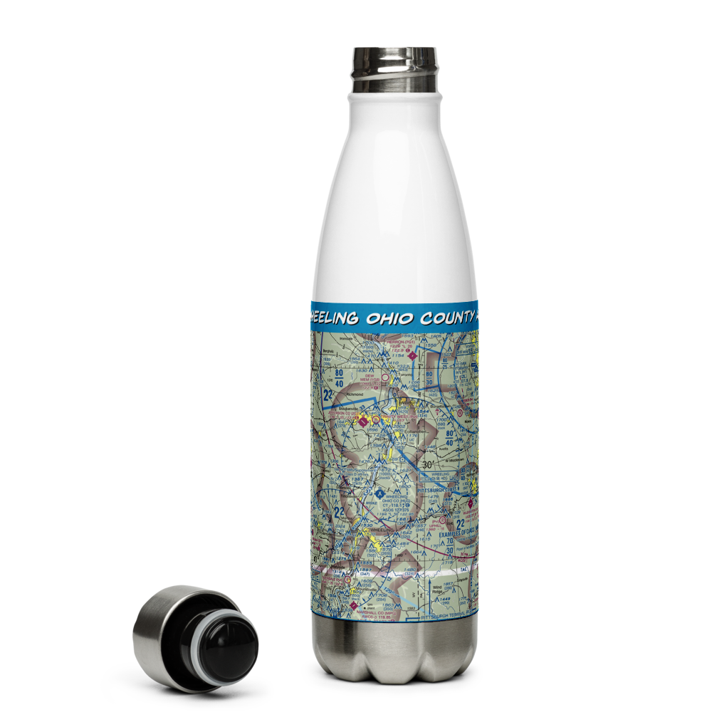 Wheeling Ohio County Airport (HLG) VFR Sectional Water Bottle 