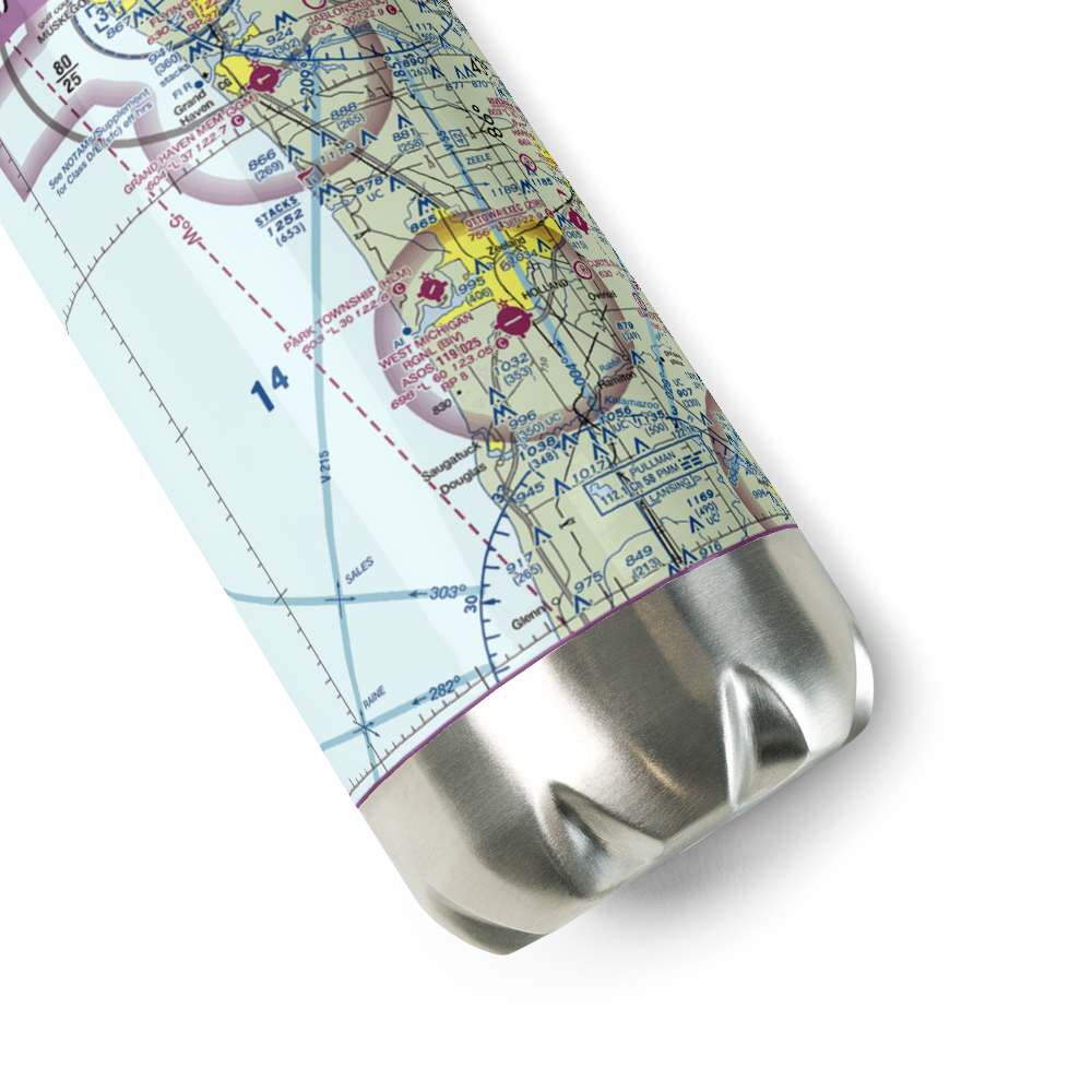 Park Township Airport (HLM) VFR Sectional Water Bottle 