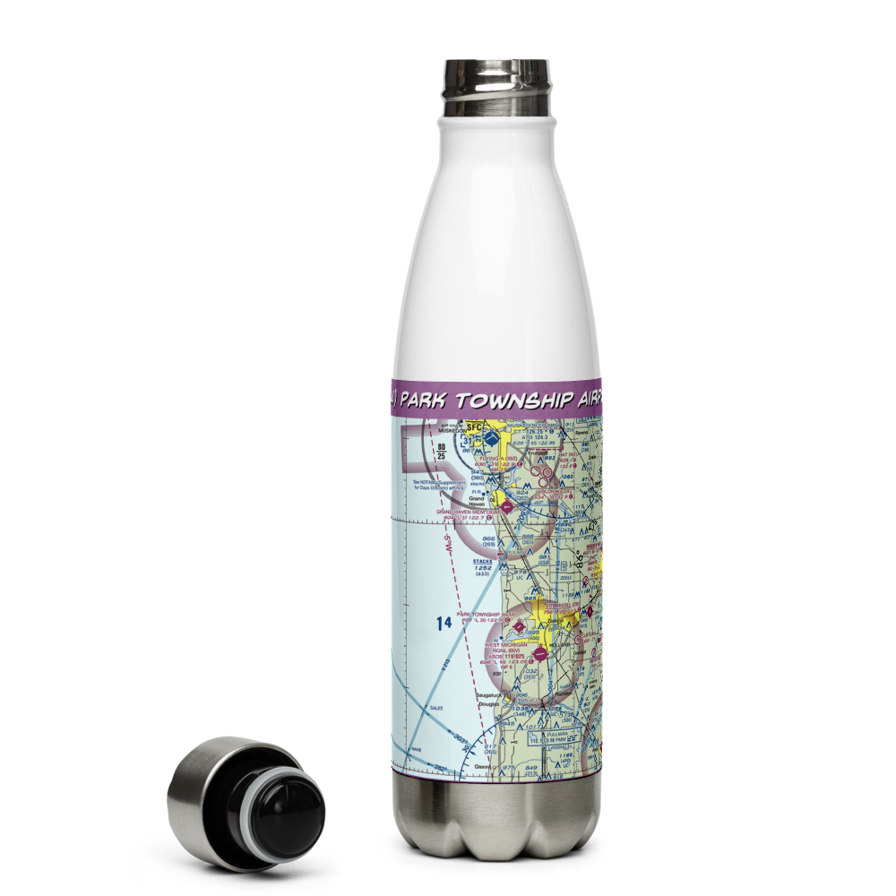 Park Township Airport (HLM) VFR Sectional Water Bottle 