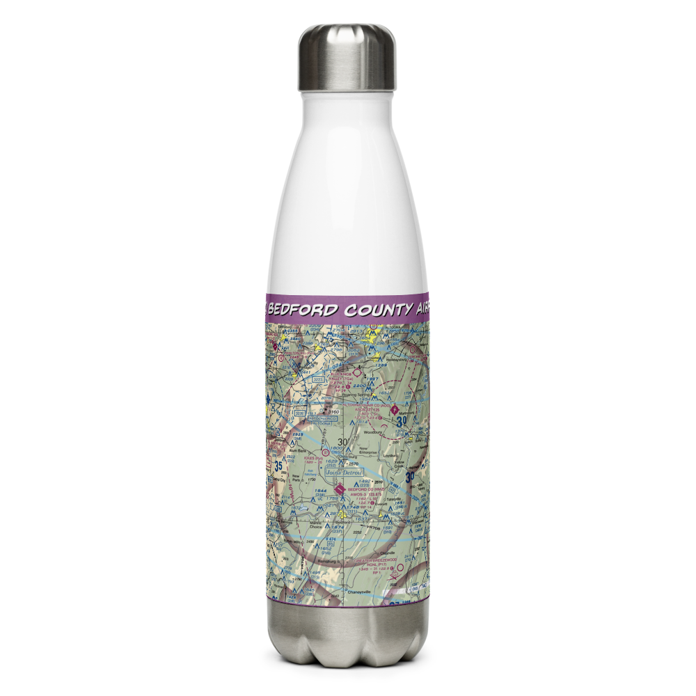 Bedford County Airport (HMZ) VFR Sectional Water Bottle 