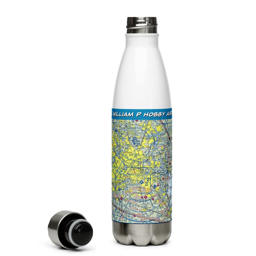 William P Hobby Airport (HOU) VFR Sectional Water Bottle 