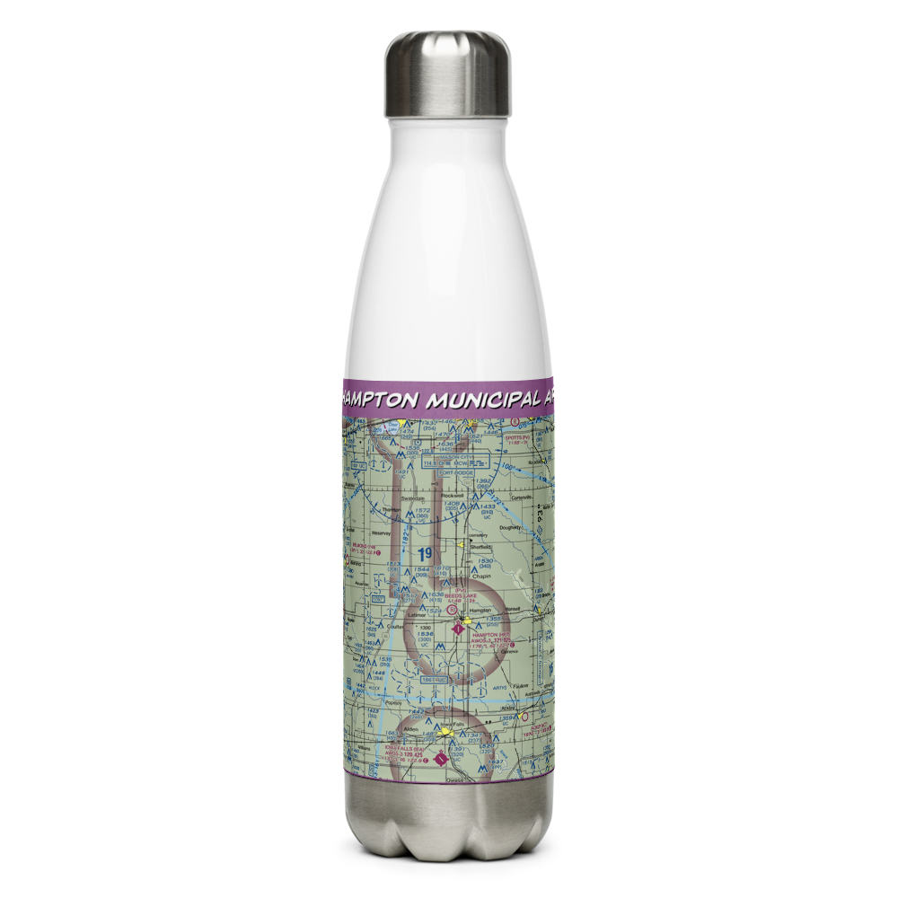 Hampton Municipal Airport (HPT) VFR Sectional Water Bottle 