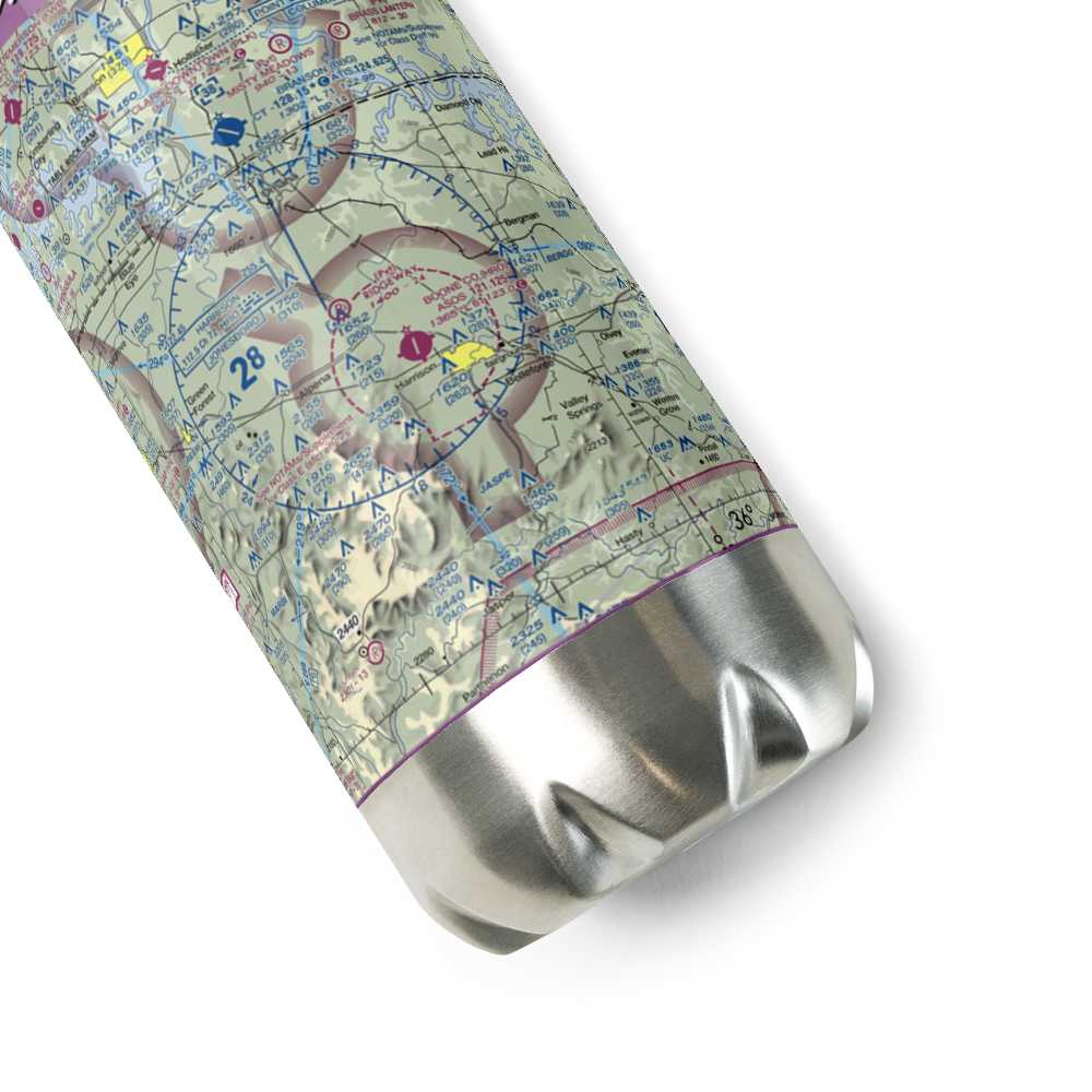 Boone County Airport (HRO) VFR Sectional Water Bottle 