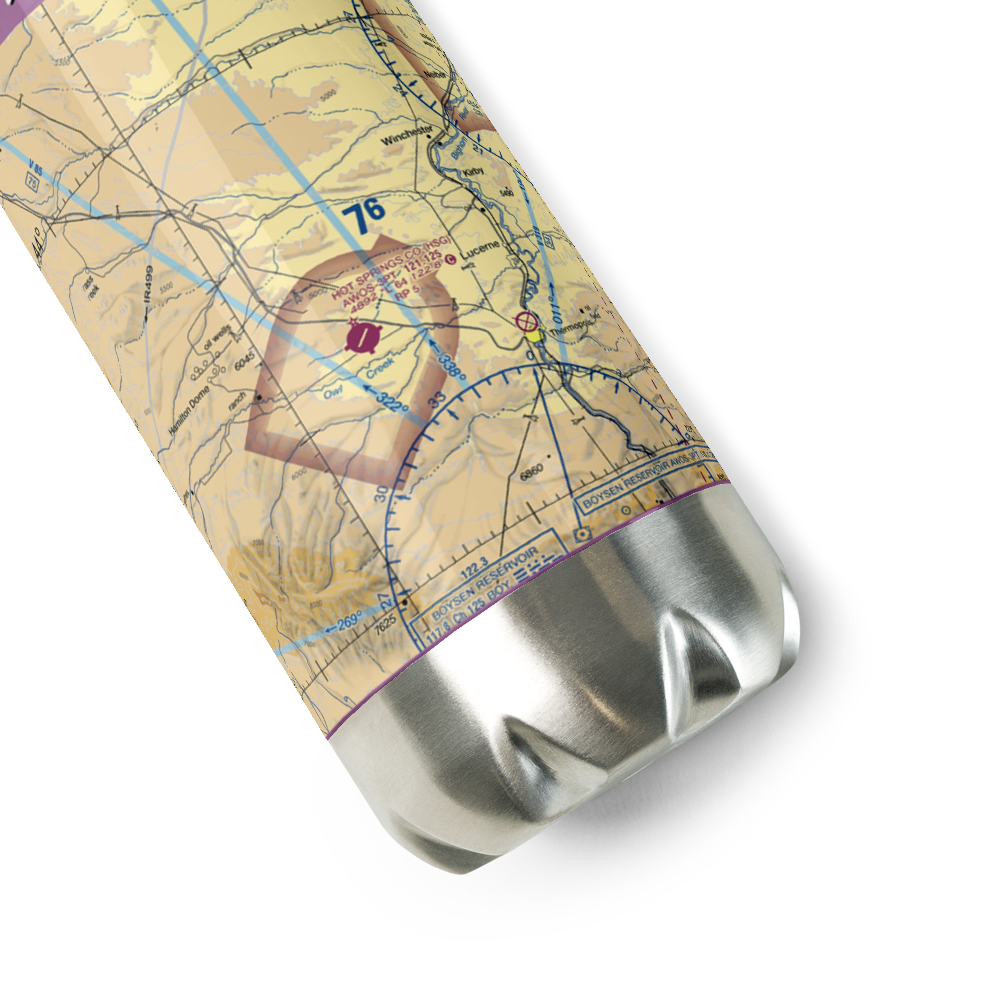Hot Springs County Airport (HSG) VFR Sectional Water Bottle 