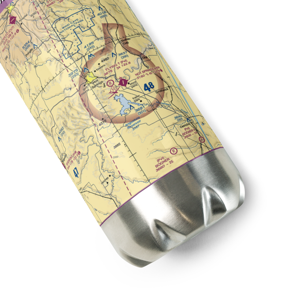 Hot Springs Municipal Airport (HSR) VFR Sectional Water Bottle 
