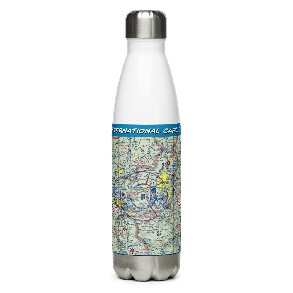Huntsville International Carl T Jones Field (HSV) VFR Sectional Water Bottle 
