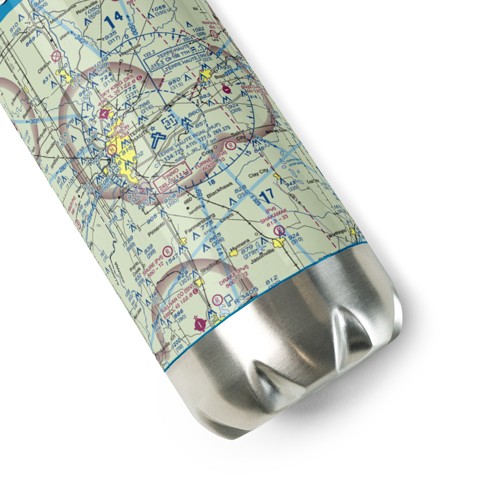Terre Haute Regional Airport, Hulman Field (HUF) VFR Sectional Water Bottle 
