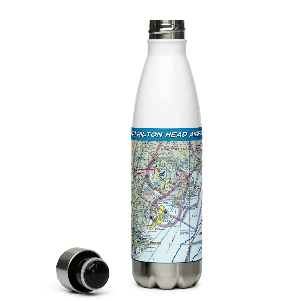 Hilton Head Airport (HXD) VFR Sectional Water Bottle 