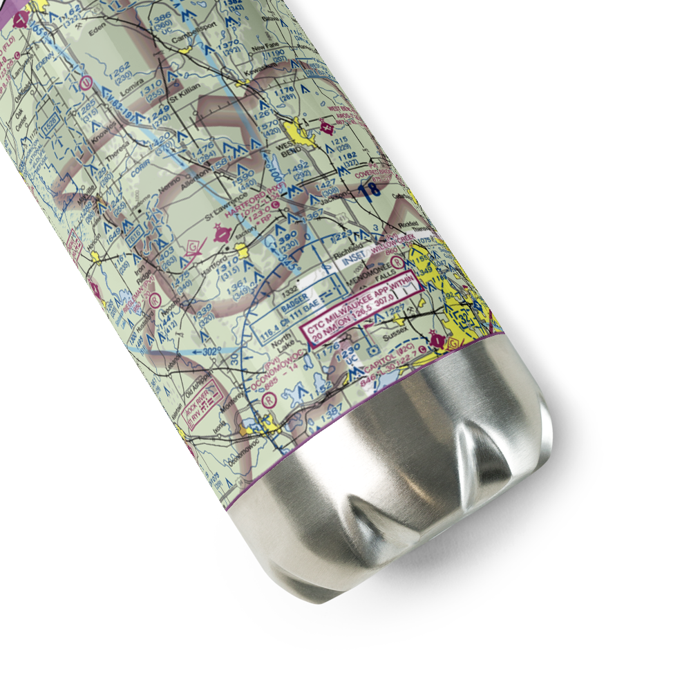 Hartford Municipal Airport (HXF) VFR Sectional Water Bottle 