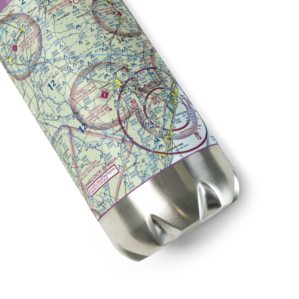Conway Horry County Airport (HYW) VFR Sectional Water Bottle 