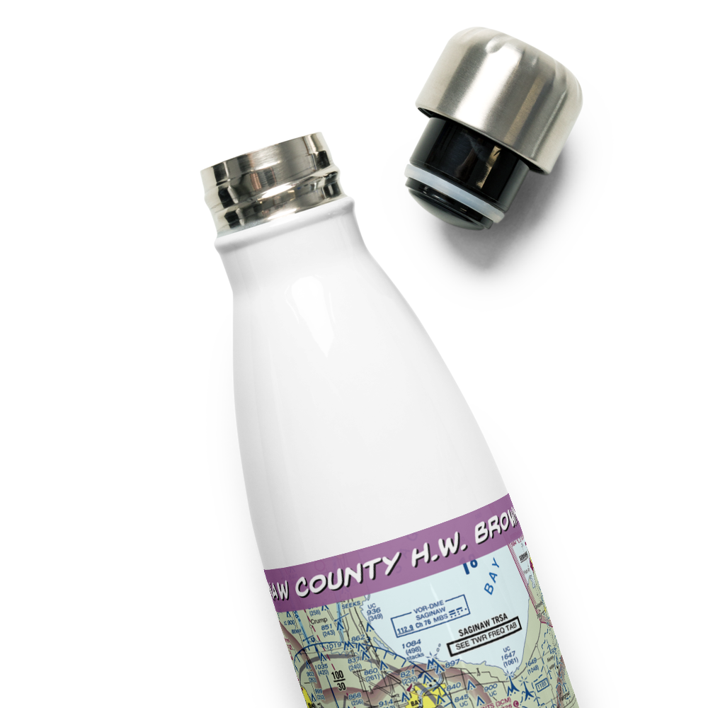 Saginaw County H.W. Browne Airport (HYX) VFR Sectional Water Bottle 
