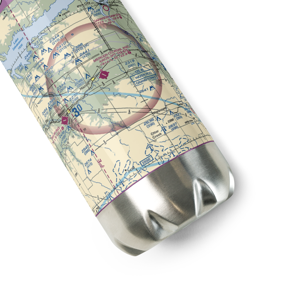 Mercer County Regional Airport (HZE) VFR Sectional Water Bottle 