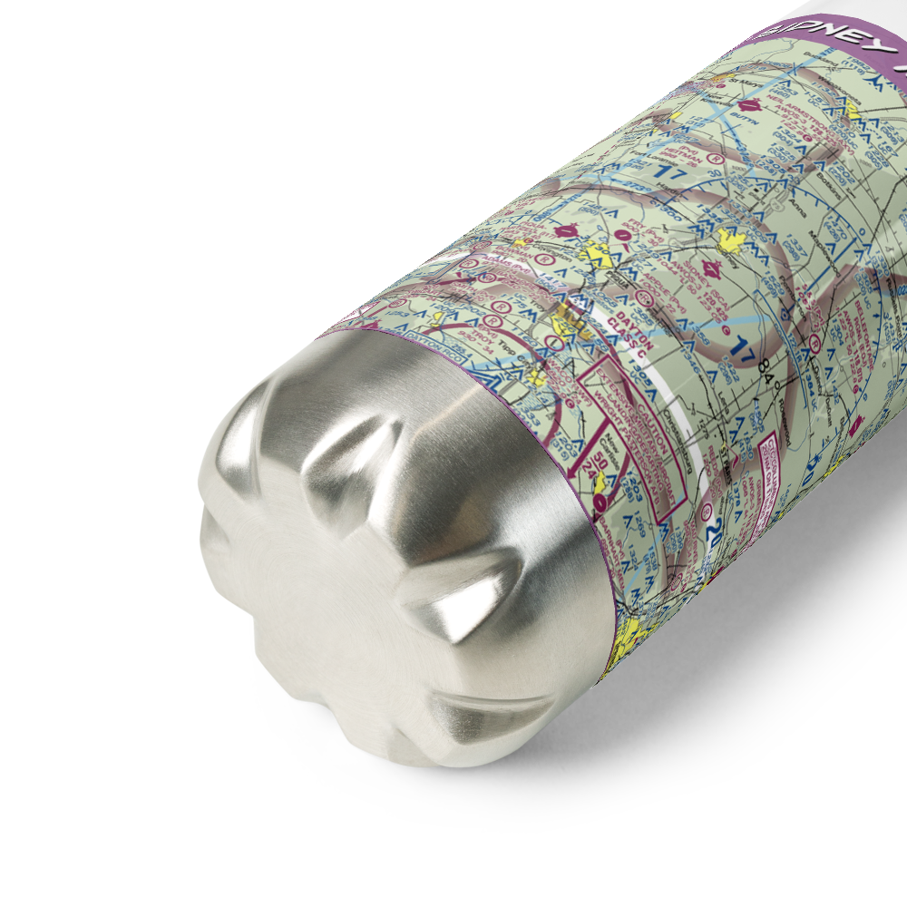 Sidney Municipal Airport (SCA) VFR Sectional Water Bottle 