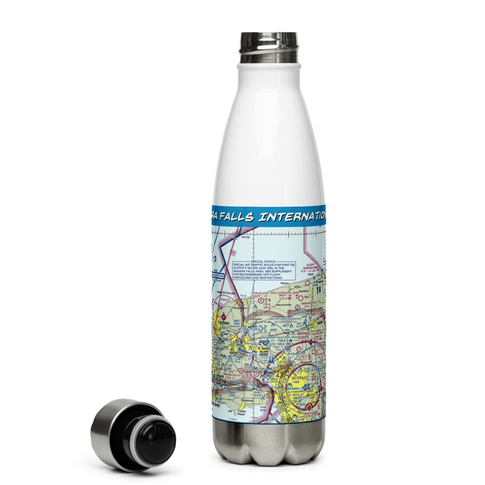 Niagara Falls International Airport (IAG) VFR Sectional Water Bottle 