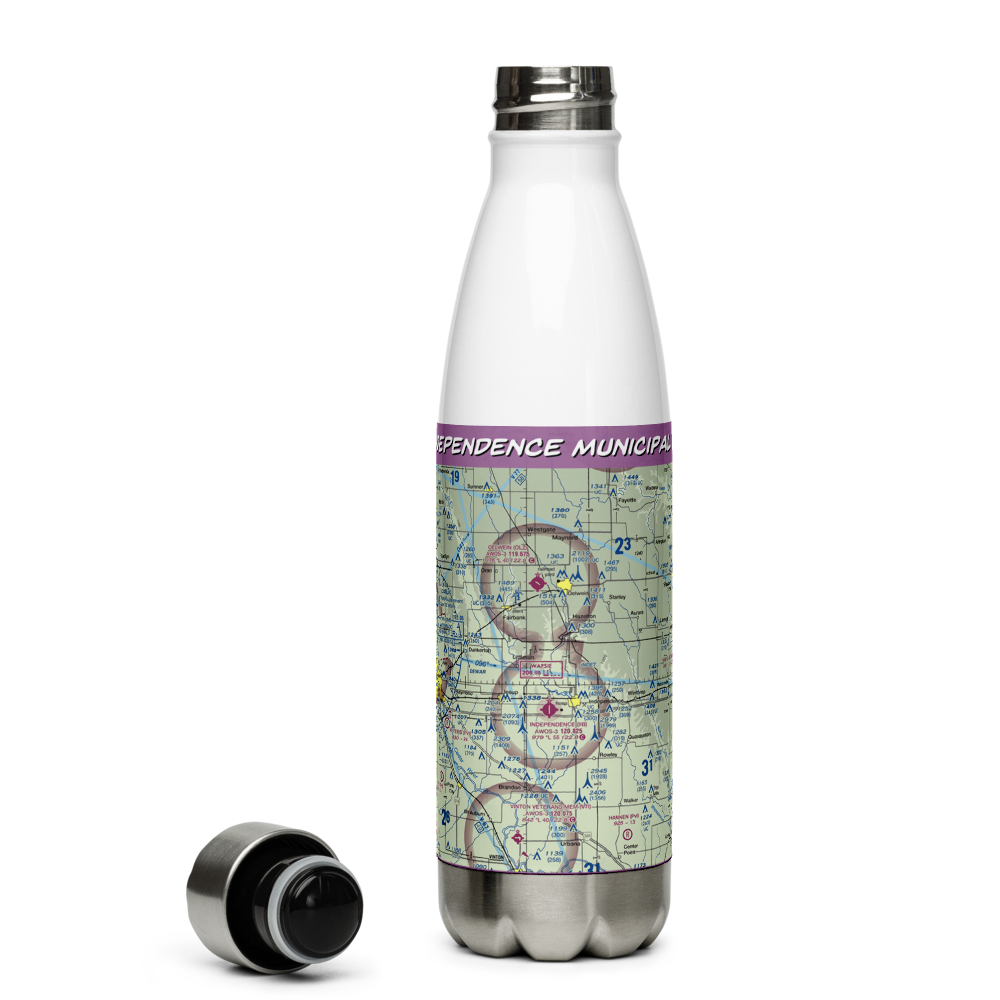 Independence Municipal Airport (IIB) VFR Sectional Water Bottle 