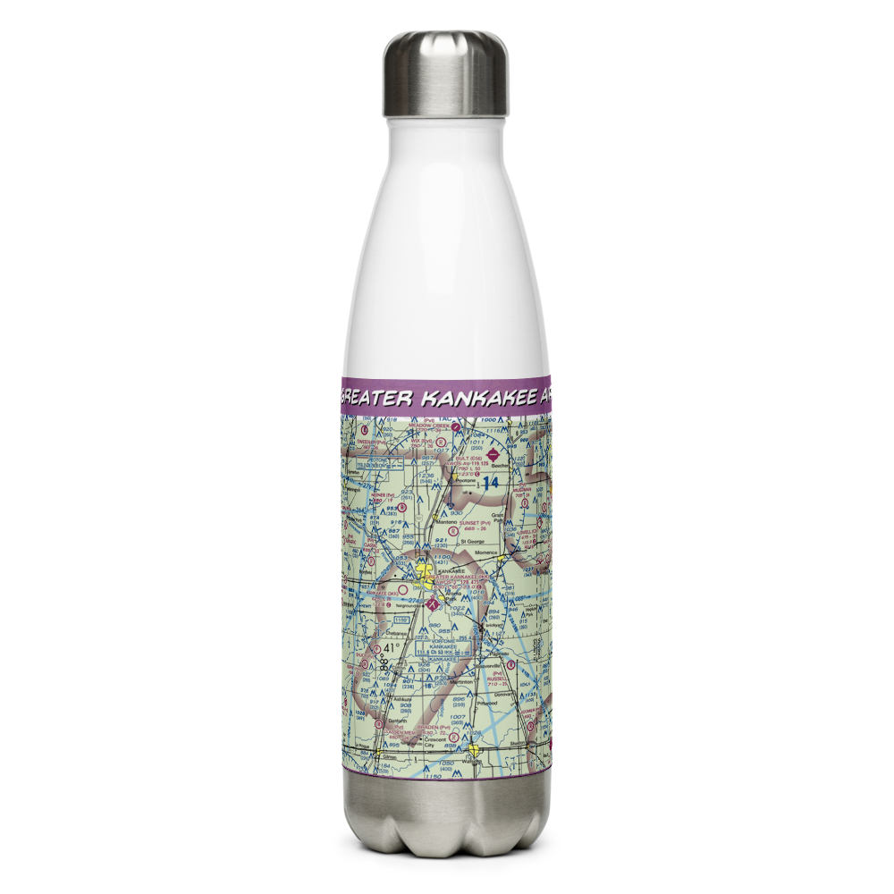 Greater Kankakee Airport (IKK) VFR Sectional Water Bottle 