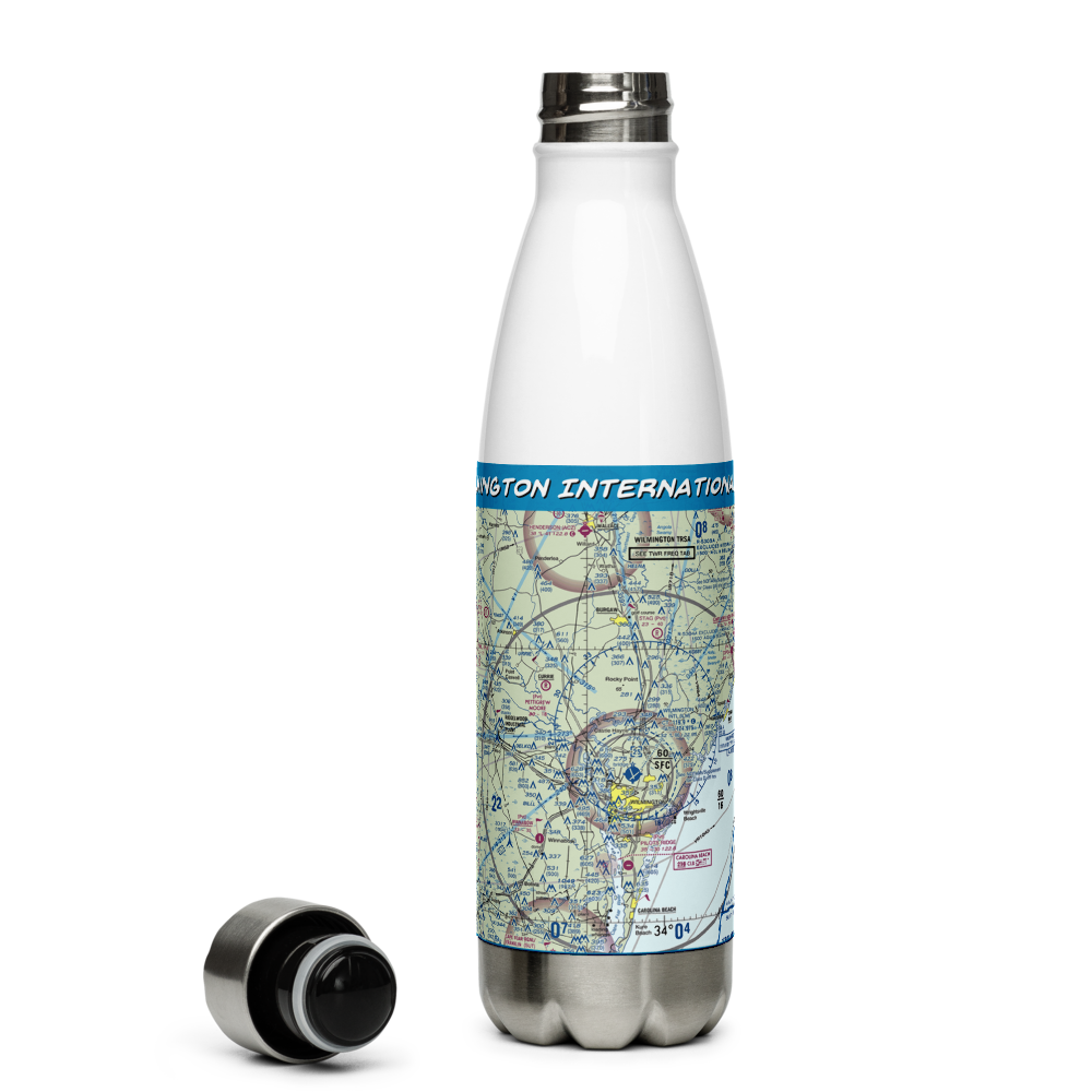 Wilmington International Airport (ILM) VFR Sectional Water Bottle 