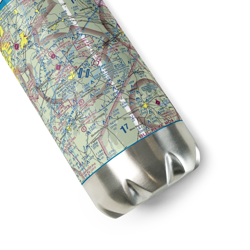 Wilmington Airpark (ILN) VFR Sectional Water Bottle 
