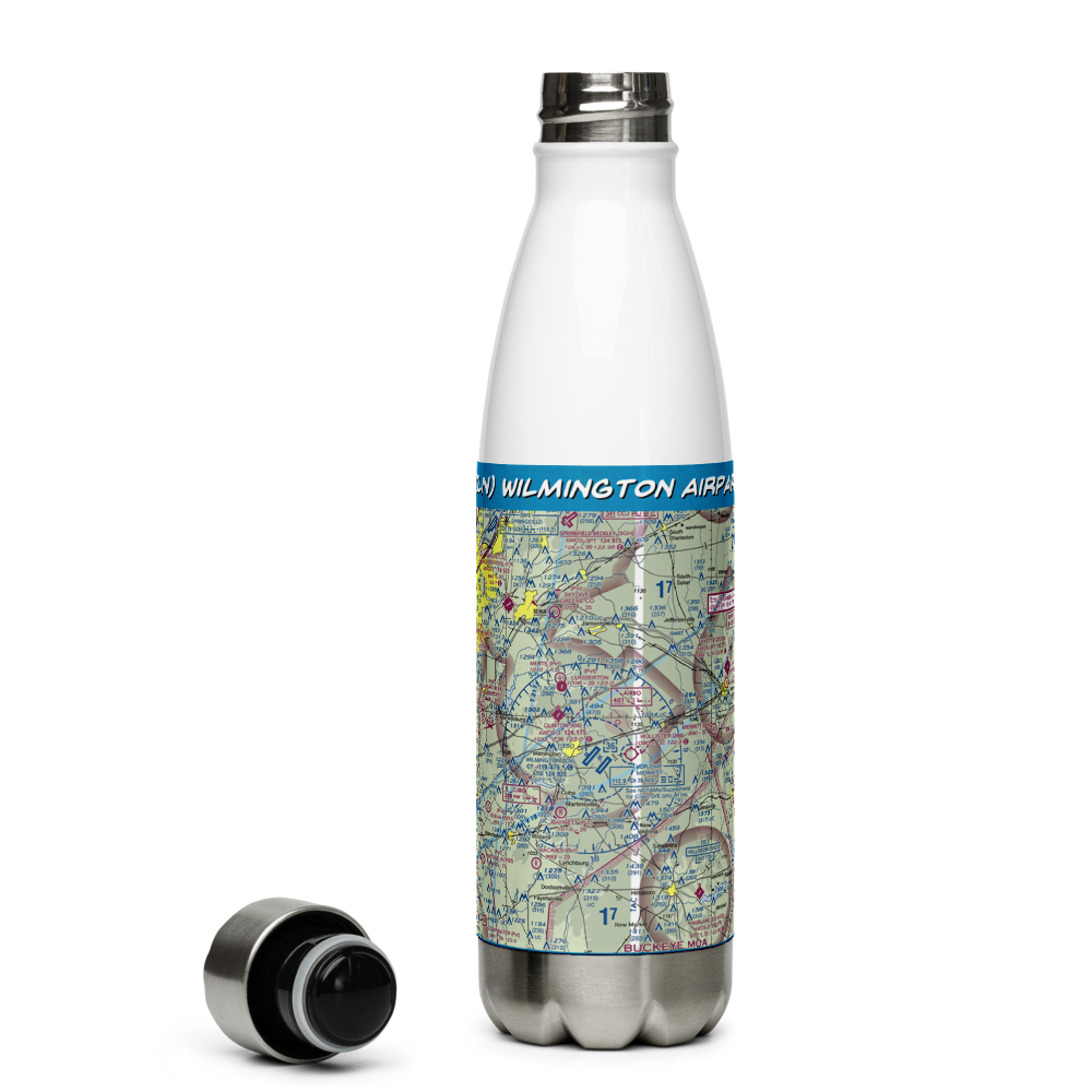 Wilmington Airpark (ILN) VFR Sectional Water Bottle 