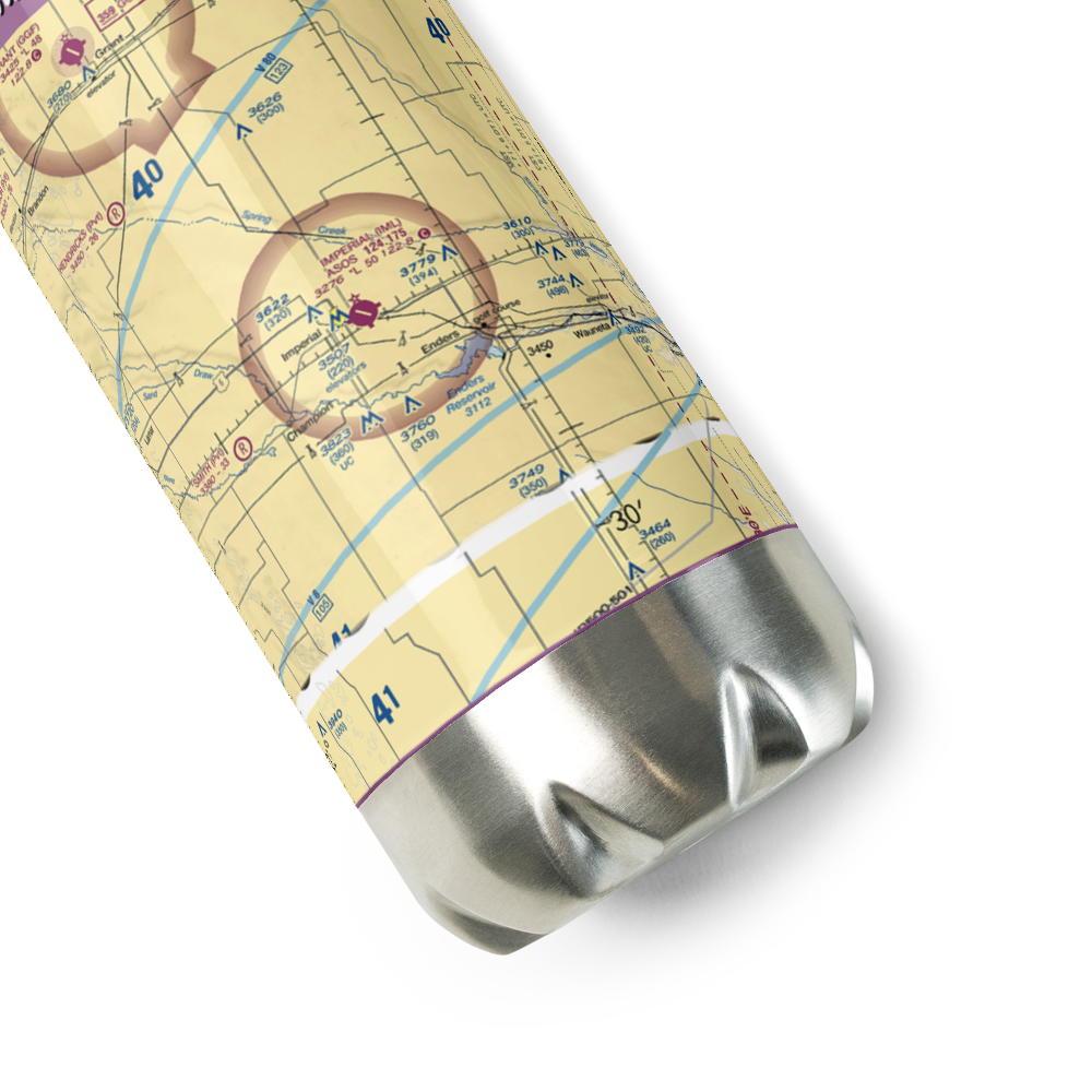 Imperial Municipal Airport (IML) VFR Sectional Water Bottle 