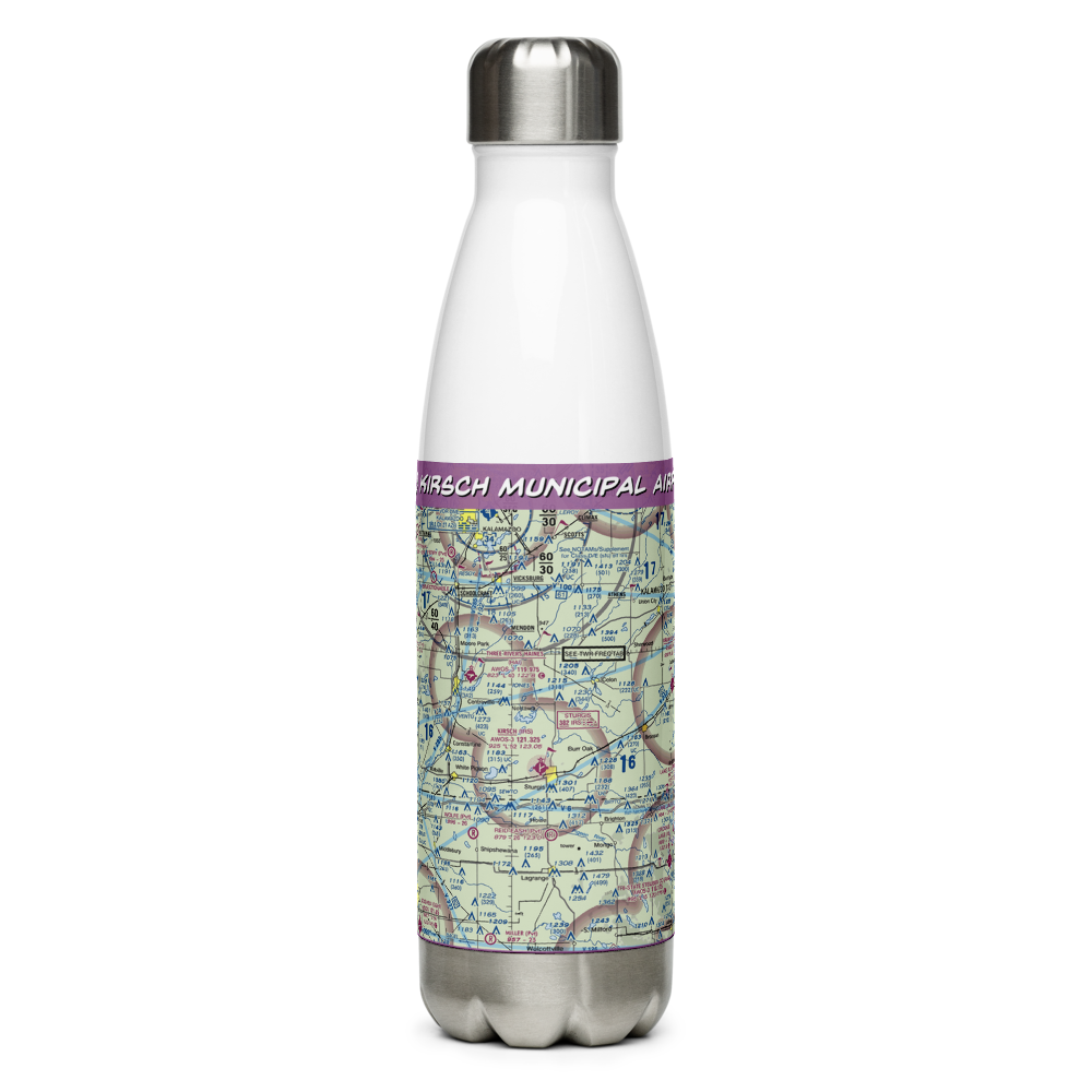 Kirsch Municipal Airport (IRS) VFR Sectional Water Bottle 