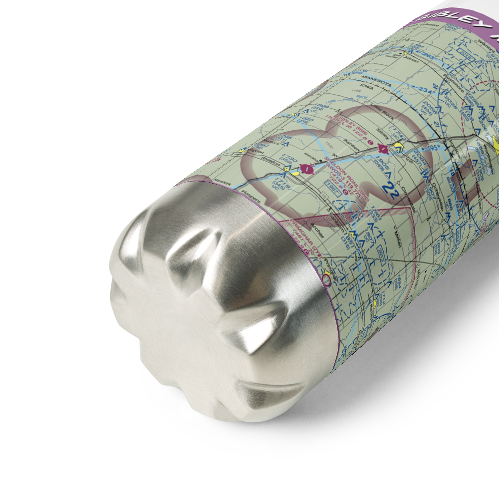 Sibley Municipal Airport (ISB) VFR Sectional Water Bottle 