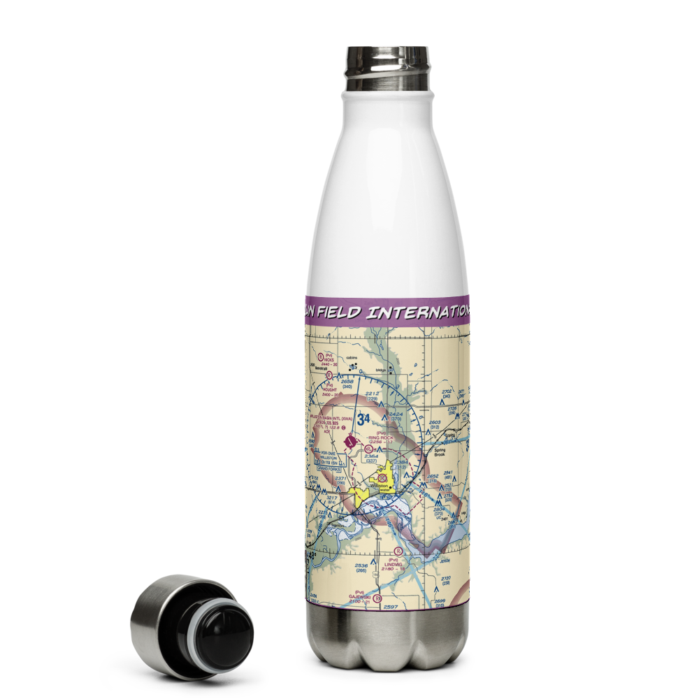 Sloulin Field International Airport (ISN) VFR Sectional Water Bottle 