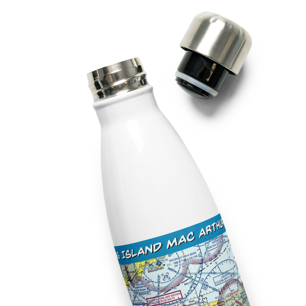 Long Island Mac Arthur Airport (ISP) VFR Sectional Water Bottle 