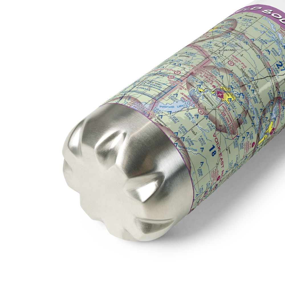 Alexander Field South Wood County Airport (ISW) VFR Sectional Water Bottle 
