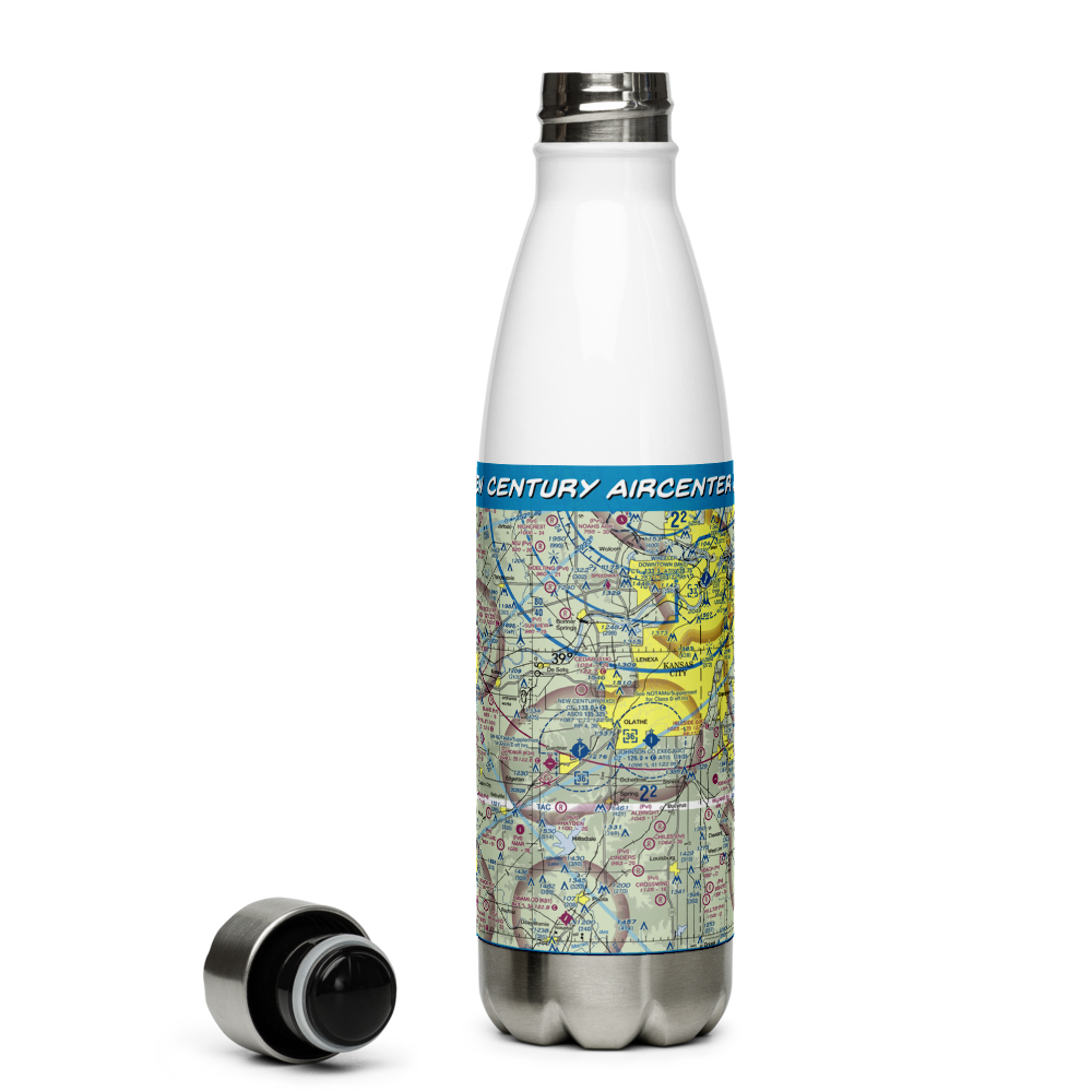 New Century Aircenter Airport (IXD) VFR Sectional Water Bottle 