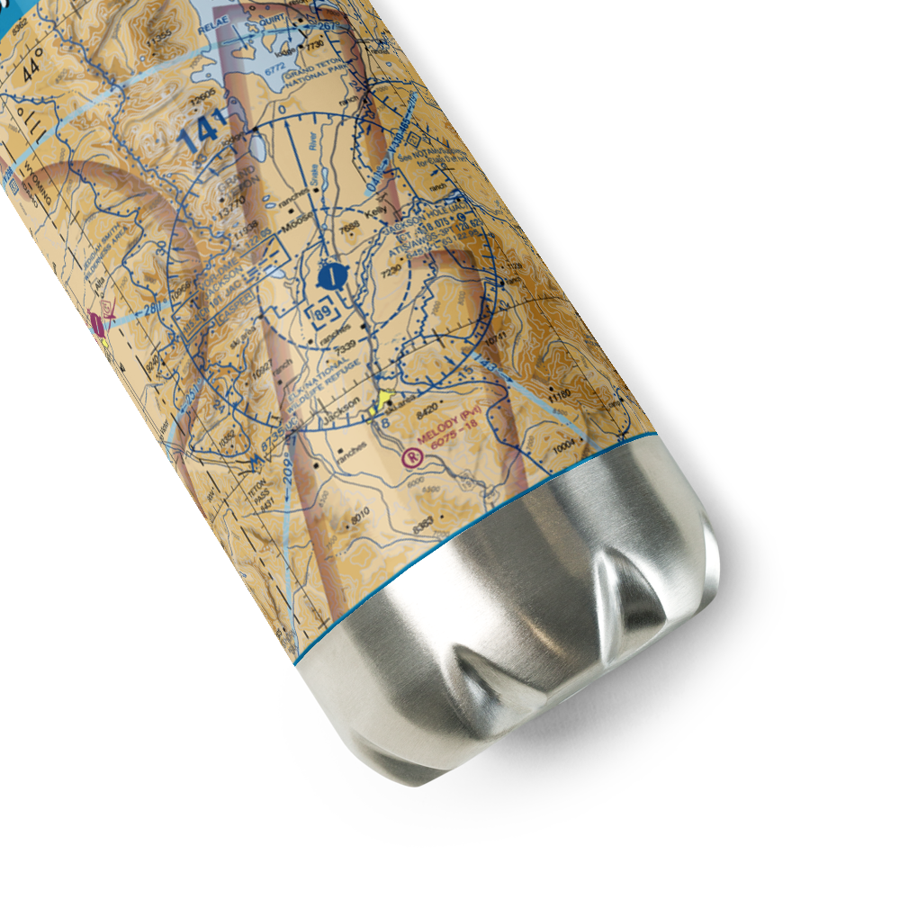 Jackson Hole Airport (JAC) VFR Sectional Water Bottle 