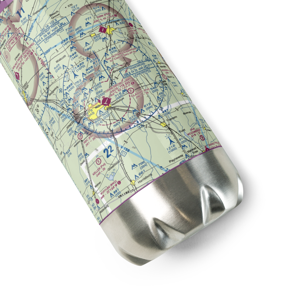 Jonesboro Municipal Airport (JBR) VFR Sectional Water Bottle 