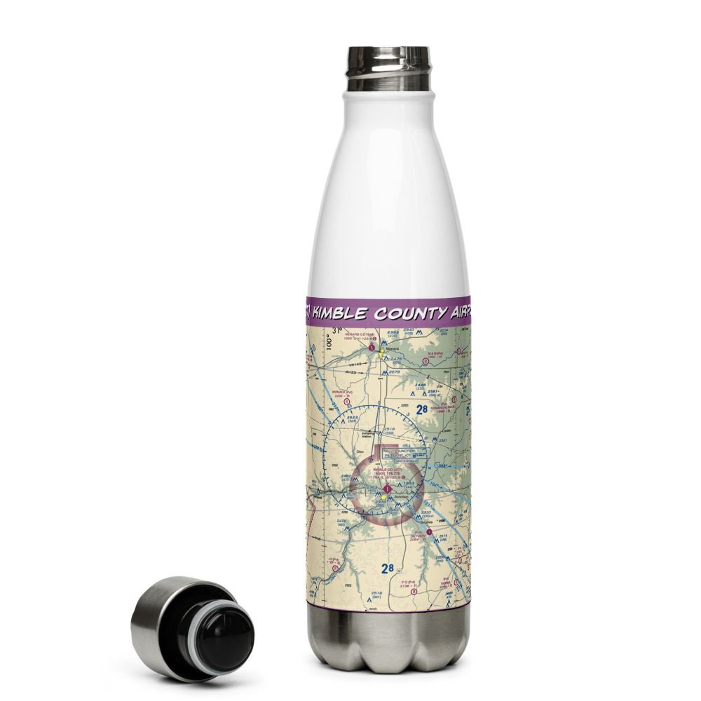 Kimble County Airport (JCT) VFR Sectional Water Bottle 