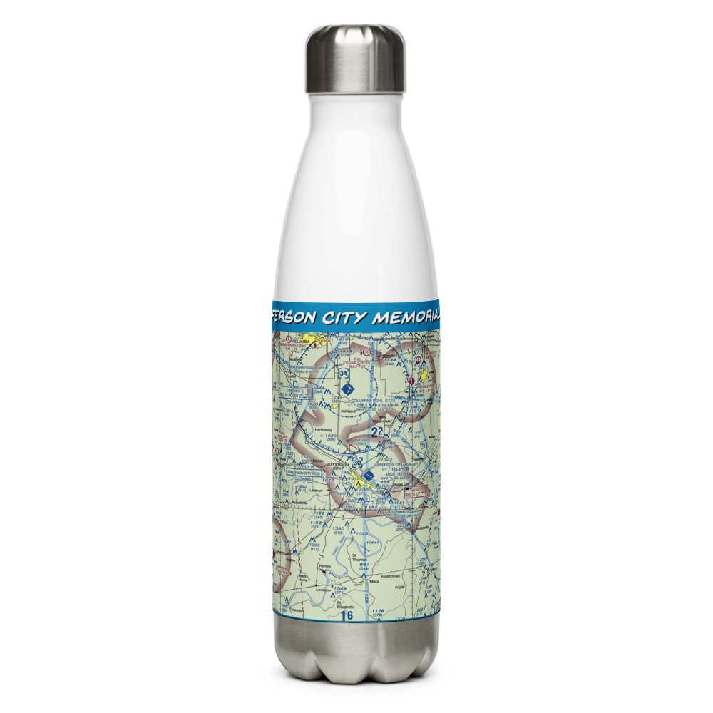 Jefferson City Memorial Airport (JEF) VFR Sectional Water Bottle 