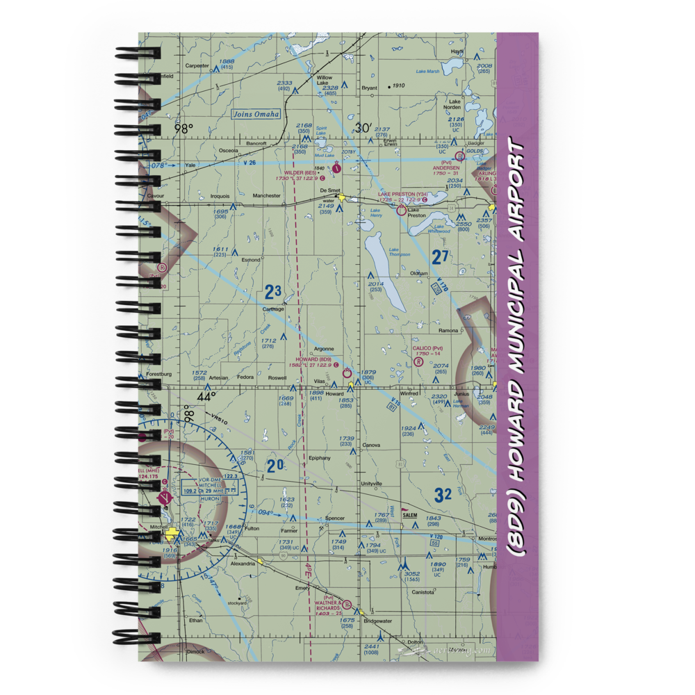 Howard Municipal Airport (8D9) VFR Sectional Notebook 